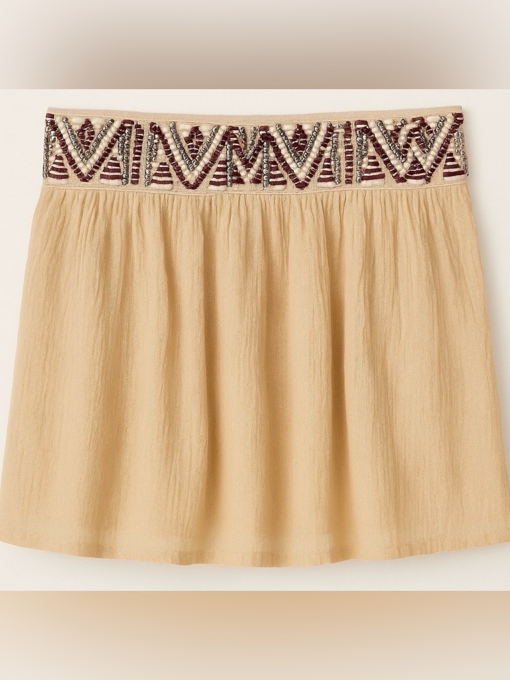 Raga Light Yellow Gauze Embellished Skirt NWT XS S 2387-2388, 2440